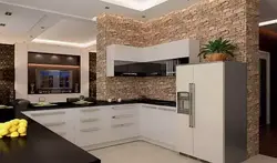 Кухня камнем фото белым