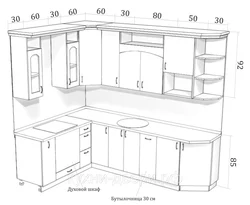 Размеры Кухонного Гарнитура Для Угловой Кухни Фото