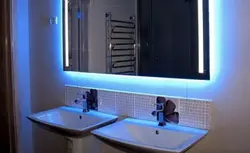 Жарықтандыру фотосуреті бар ваннаға арналған айналар