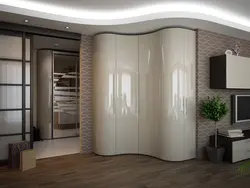 Corner wardrobe in the living room in a modern style photo