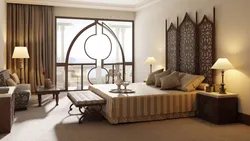 Dubai wallpaper in the bedroom interior
