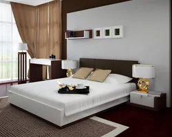 Фото спальни с кроватью и прикроватными тумбочками