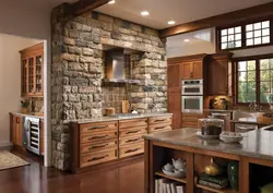 Кухня фасады камень в интерьере