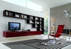 Curtain wall in the living room modern style photo