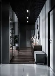 Hallway Design With Black Ceiling