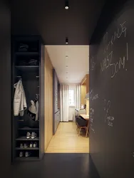 Hallway design with black ceiling