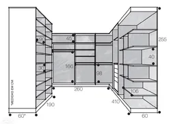 Dressing room layout with photo dimensions