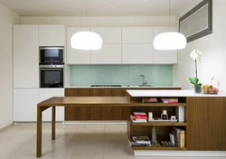 Дизайн кухни со встроенным столом