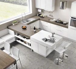 Kitchen Design With Built-In Table