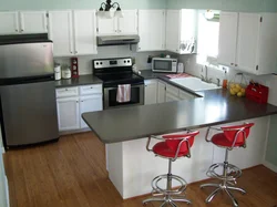 Kitchen design with built-in table