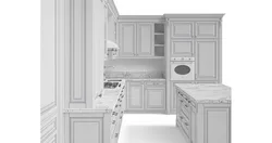 Кухня Белое Серебро Дизайн