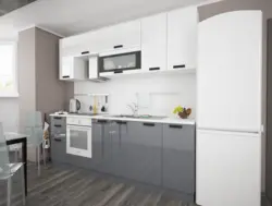 Kitchen gray with white gloss photo