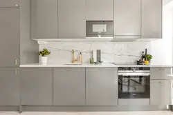 Kitchen gray with white gloss photo