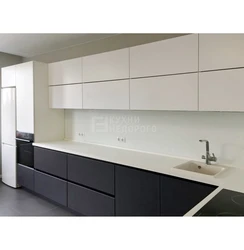 Kitchen gray with white gloss photo