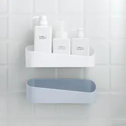 Shelf in the bathtub for shampoos photo
