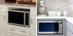 Microwave oven placement in the kitchen photo