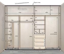 Dimensions of the wardrobe in the living room photo