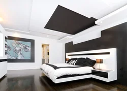 Ceiling design in a white bedroom photo
