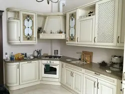 Photo of the kitchen with a stove in the corner