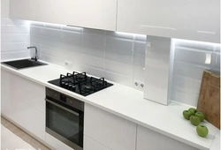 White Kitchen Black Hob Photo