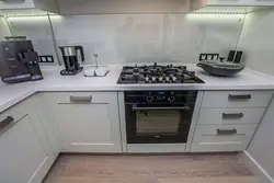 White kitchen black hob photo