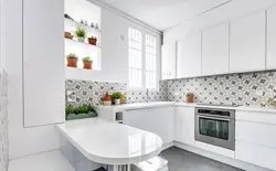 White kitchen apron and countertop design