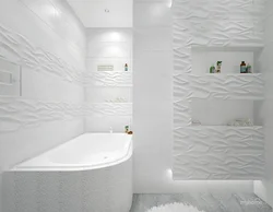 Glossy tiles for the bathroom in the interior photo