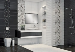 Glossy tiles for the bathroom in the interior photo