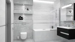 Glossy Tiles For The Bathroom In The Interior Photo