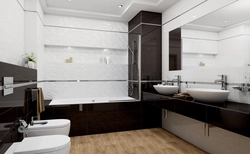 Glossy Tiles For The Bathroom In The Interior Photo