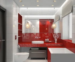 Бело красная ванная фото