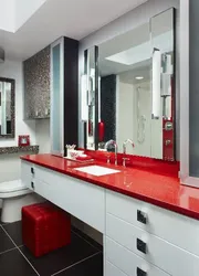 White Red Bathroom Photo