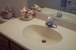 Artificial countertop in the bathroom photo