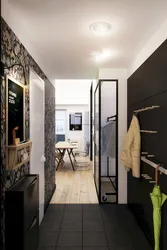 Hallway Design In An Apartment With Dark Floors