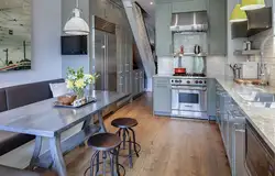 Kitchen with rectangular table photo