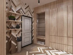 Hallway Made Of Wooden Panels Photo