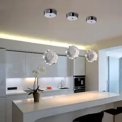 Светодиодная люстра на кухню потолочная в интерьере