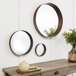 Round decorative mirrors in the kitchen interior