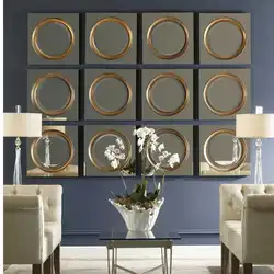 Круглые декоративные зеркала в интерьере кухни