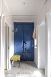 Blue wardrobe in the hallway photo