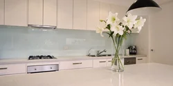 Glass Apron For White Kitchen Photo