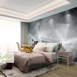 Photo wallpaper with feathers in the bedroom photo
