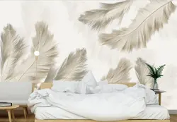 Фотообои с перьями в спальне фото