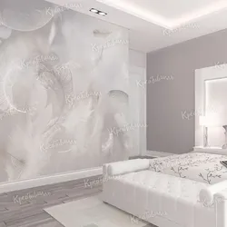 Photo Wallpaper With Feathers In The Bedroom Photo