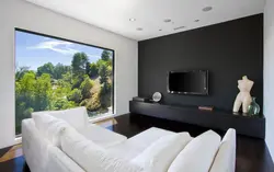 Белый телевизор в интерьере гостиной