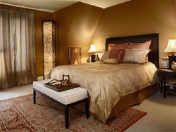 Sand color in the bedroom interior