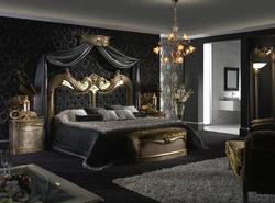 Дизайн Спальни Черный С Золотом
