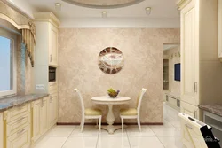 White Decorative Plaster In The Kitchen Interior