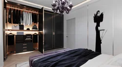 Bedroom design with dark closet