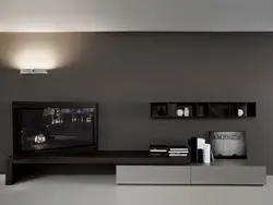Living Room With Hanging TV Stand Photo